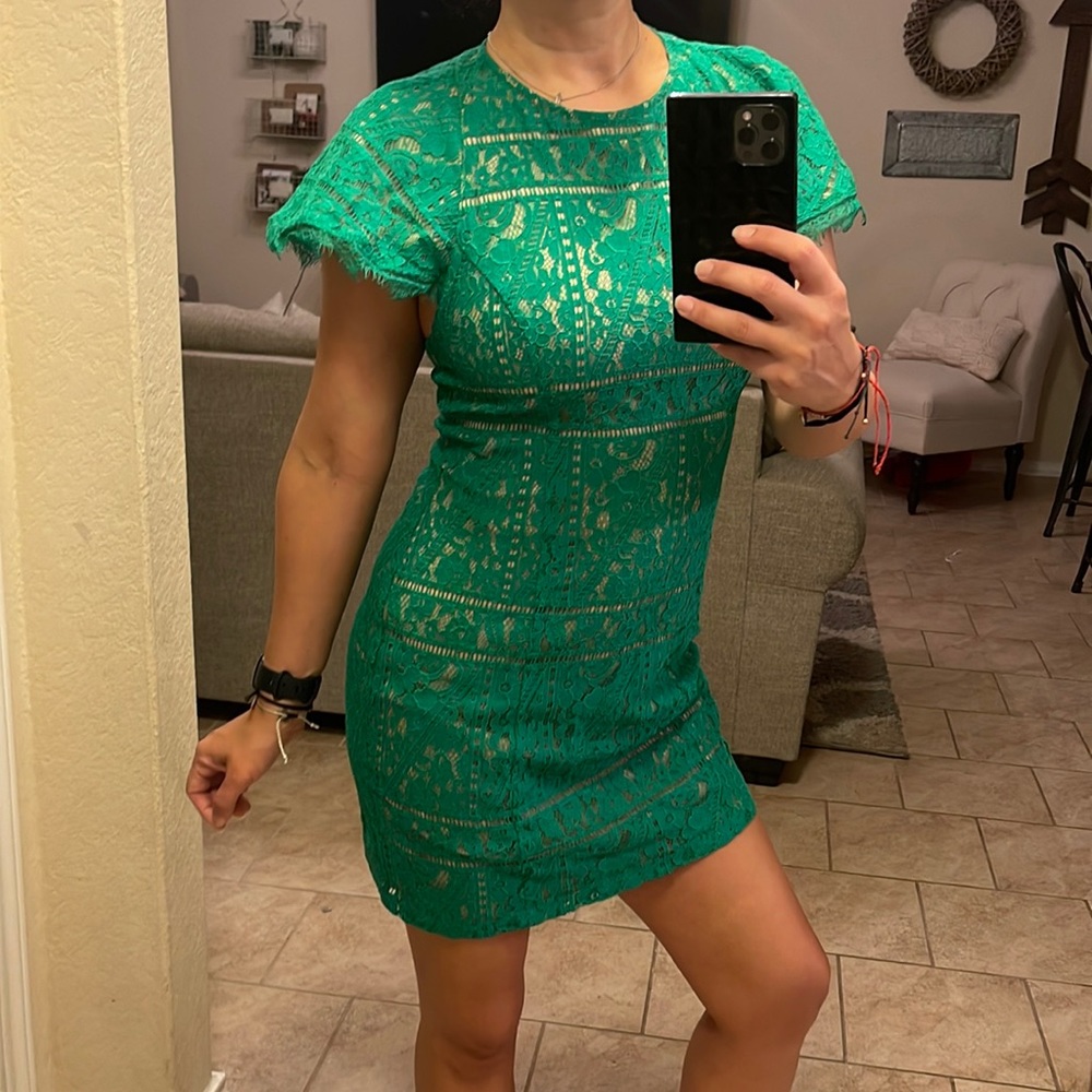 Green Vici Lace Dress